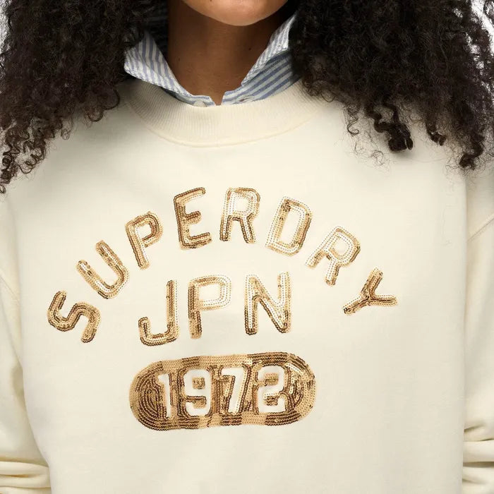 Superdry Embellished Varsity Loose Crew Sweater