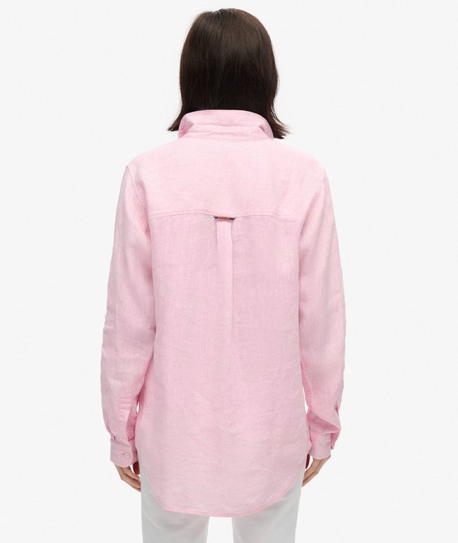 Casual Linen Boyfriend Shirt SUPERDRY