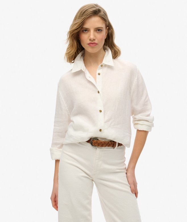 Casual Linen Boyfriend Shirt SUPERDRY