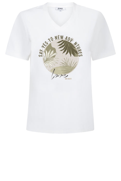 Travel T-Shirt Isa White/Green Zoso