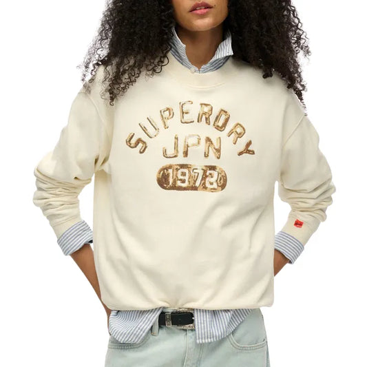 Superdry Embellished Varsity Loose Crew Sweater