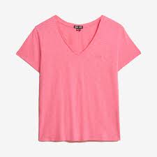 Superdry Shirt met V-hals STUDIOS SLUB EMB VEE TEE gestructureerd t-shirt met v-hals en borduursel