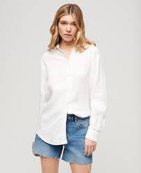Casual Linen Boyfriend Shirt SUPERDRY