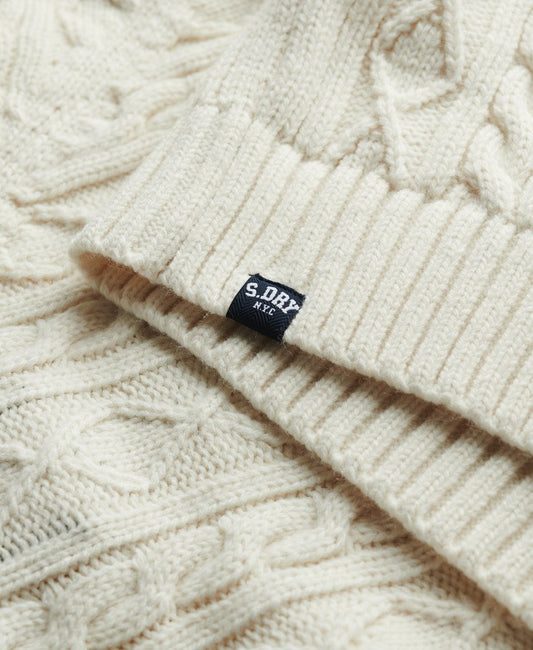 Trui Slim Cable Half Zip Knit Superdry