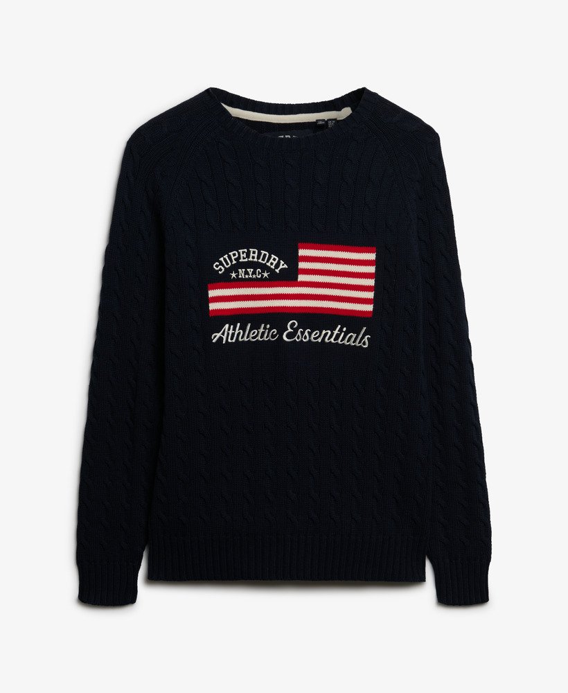 Slouchy Cable Flag Knit Jumper Superdry