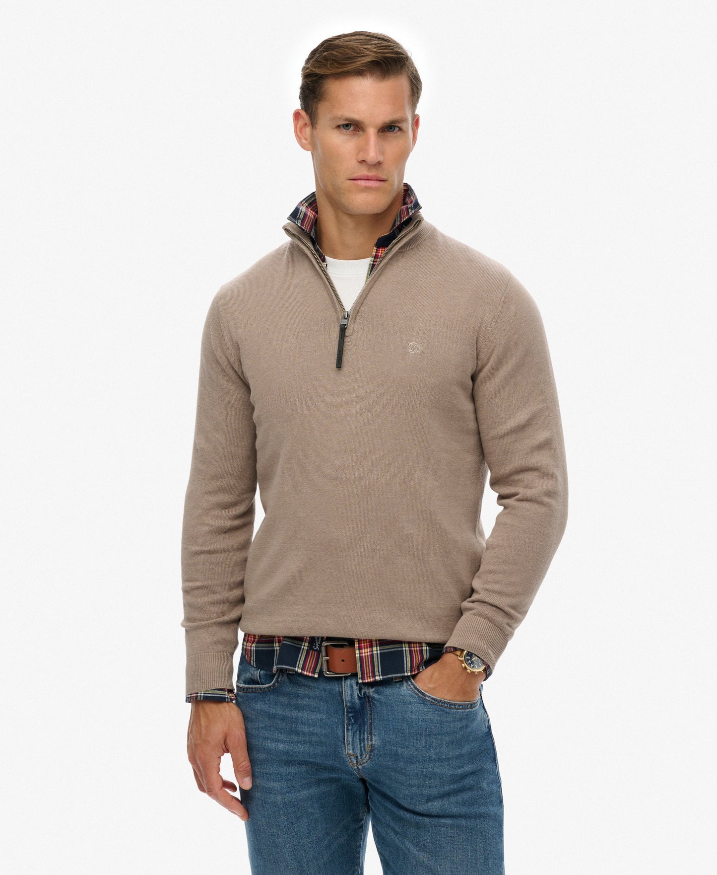 Essentials Cotton Half Zip Jumper Superdry