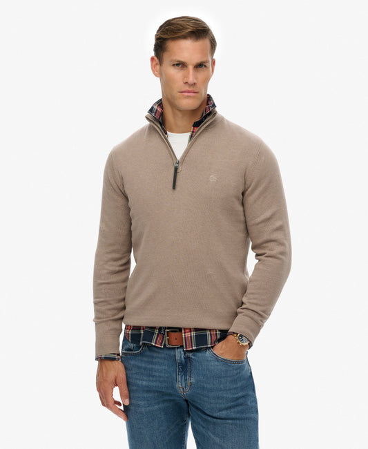 Essentials Cotton Half Zip Jumper Superdry
